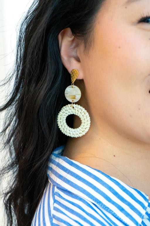 Lana Earrings - Light Rattan